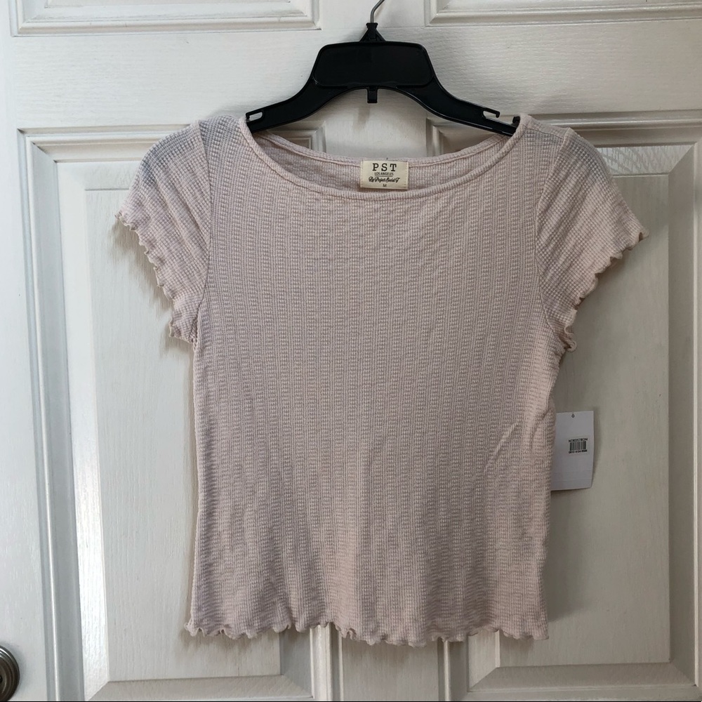 NWT Nordstrom PST lettuce edge crop top